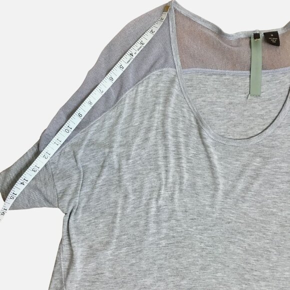 Wilster Women Oversized Fit Gray Top Sheer Accents Dolman Sleeves Langenlook M - Picture 6 of 9